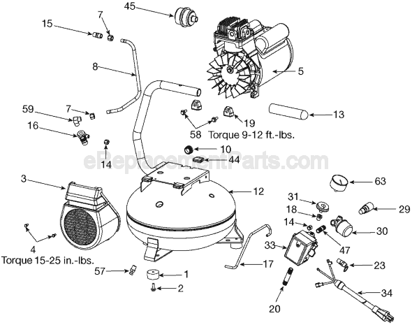 Page A Diagram and Parts List for CFFR350C Type 1 Porter Cable Compressor